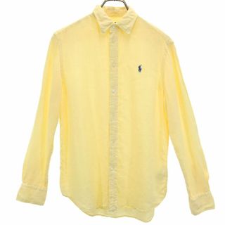 ポロラルフローレン(POLO RALPH LAUREN)のポロラルフローレン 長袖 リネンシャツ S イエロー系 POLO RALPH LAUREN メンズ 古着 【240419】(シャツ)