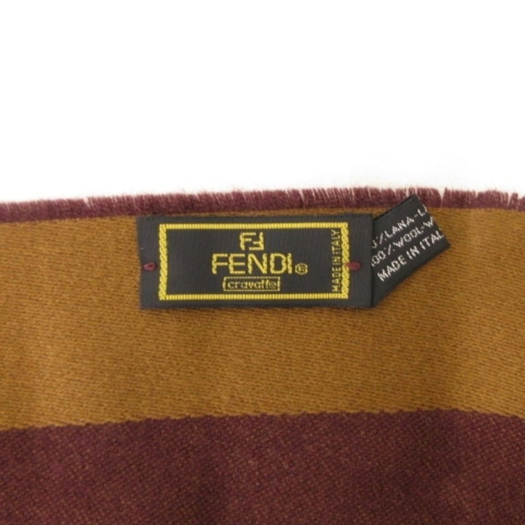 FENDI(フェンディ)のフェンディ FENDI ズッカ柄 ストール マフラー フリンジ ブラウン レディースのファッション小物(ストール/パシュミナ)の商品写真