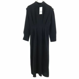 ザラ(ZARA)の未使用 ザラ 長袖 ロングワンピース S ブラック ZARA レディース 古着 【240419】(ロングワンピース/マキシワンピース)