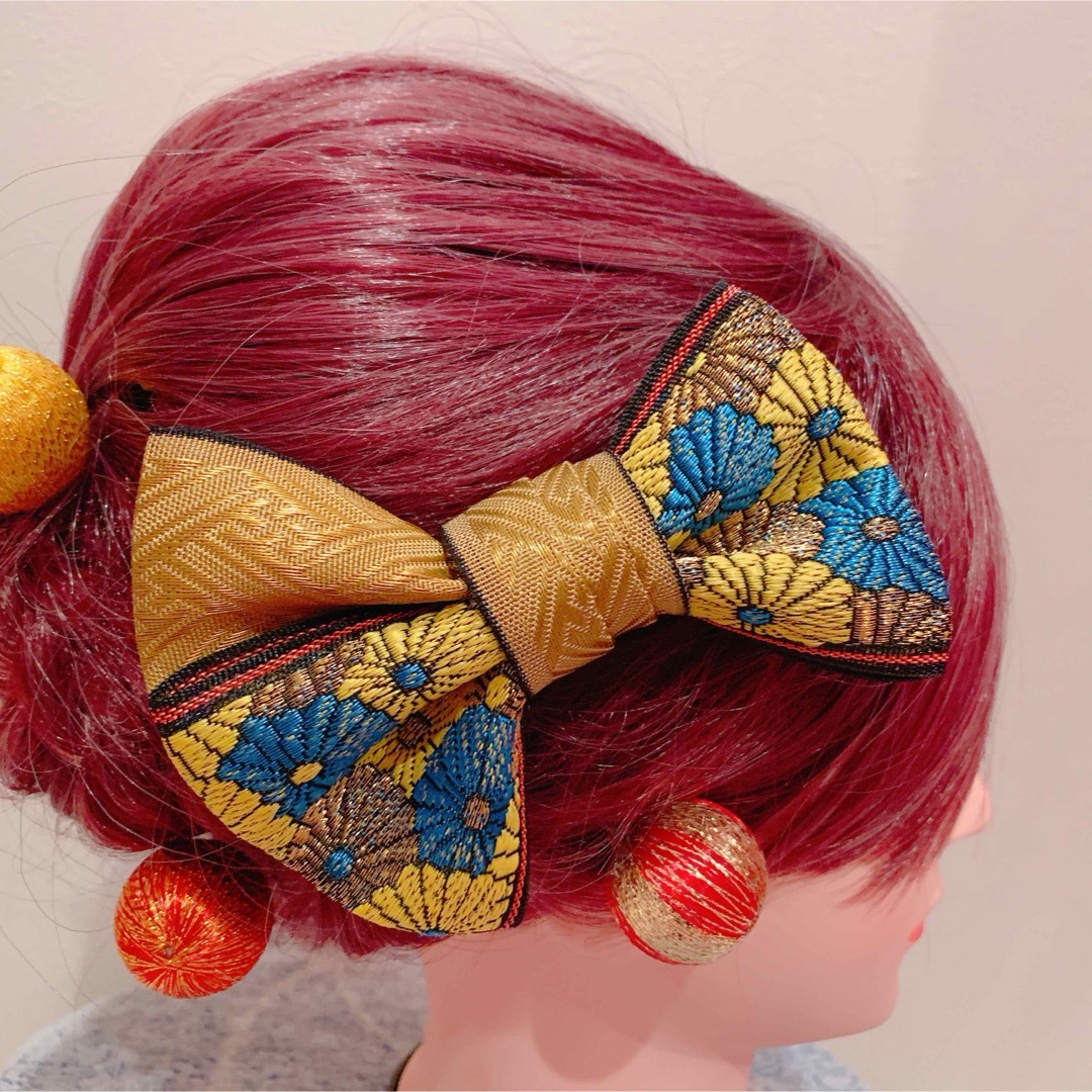 よさこい髪飾り☆お祭り髪飾り☆リボン☆成人式髪飾りし レディースのヘアアクセサリー(ヘアピン)の商品写真