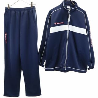 Champion - 未使用 チャンピオン 長袖 トレーニングジャージ 上下 セットアップ L ネイビー Championproducts フロントジップ タグ付き メンズ 古着 【240419】