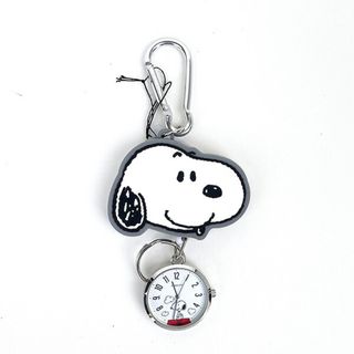 スヌーピー(SNOOPY)のスヌーピー SNOOPY　キーチェーン ラバーリールウォッチ 時計 キーホルダー グレー(腕時計)