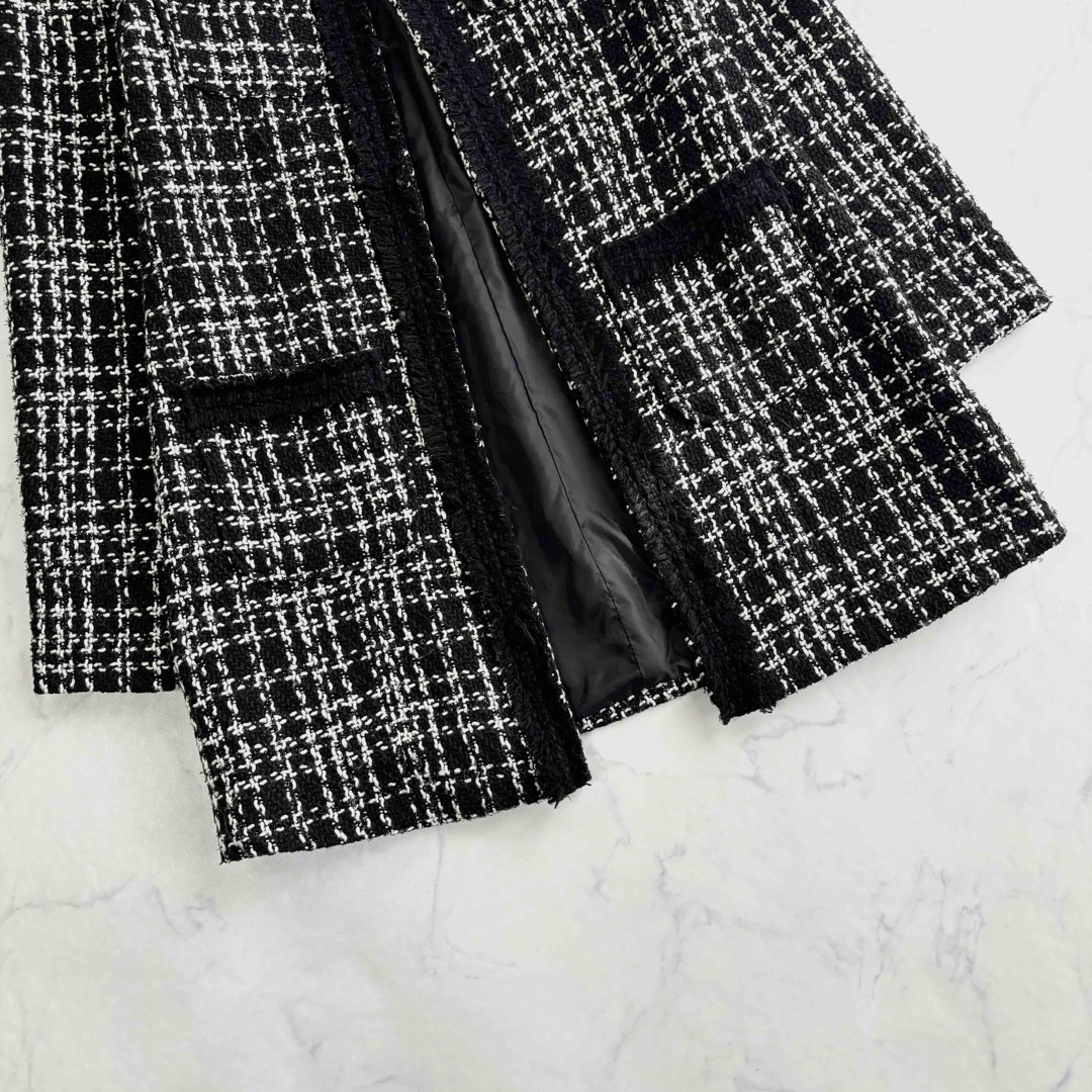 【美品】Mary Rose ノーカラー ツイードジャケット 羽織 レディースのジャケット/アウター(ノーカラージャケット)の商品写真