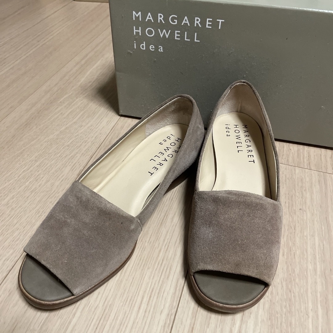 MARGARET HOWELL(マーガレットハウエル)の美品　マーガレットハウエル　idea ベージュ　オープントゥ　パンプス　23㎝ レディースの靴/シューズ(ハイヒール/パンプス)の商品写真