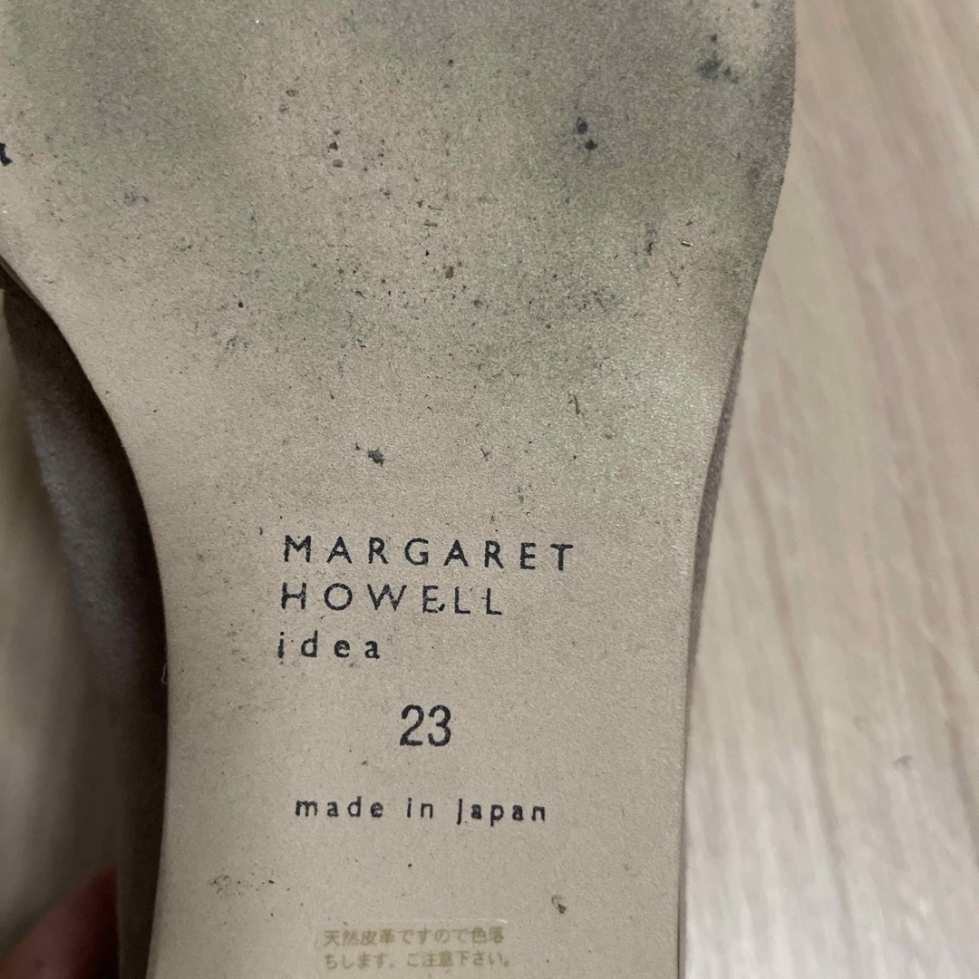 MARGARET HOWELL(マーガレットハウエル)の美品　マーガレットハウエル　idea ベージュ　オープントゥ　パンプス　23㎝ レディースの靴/シューズ(ハイヒール/パンプス)の商品写真