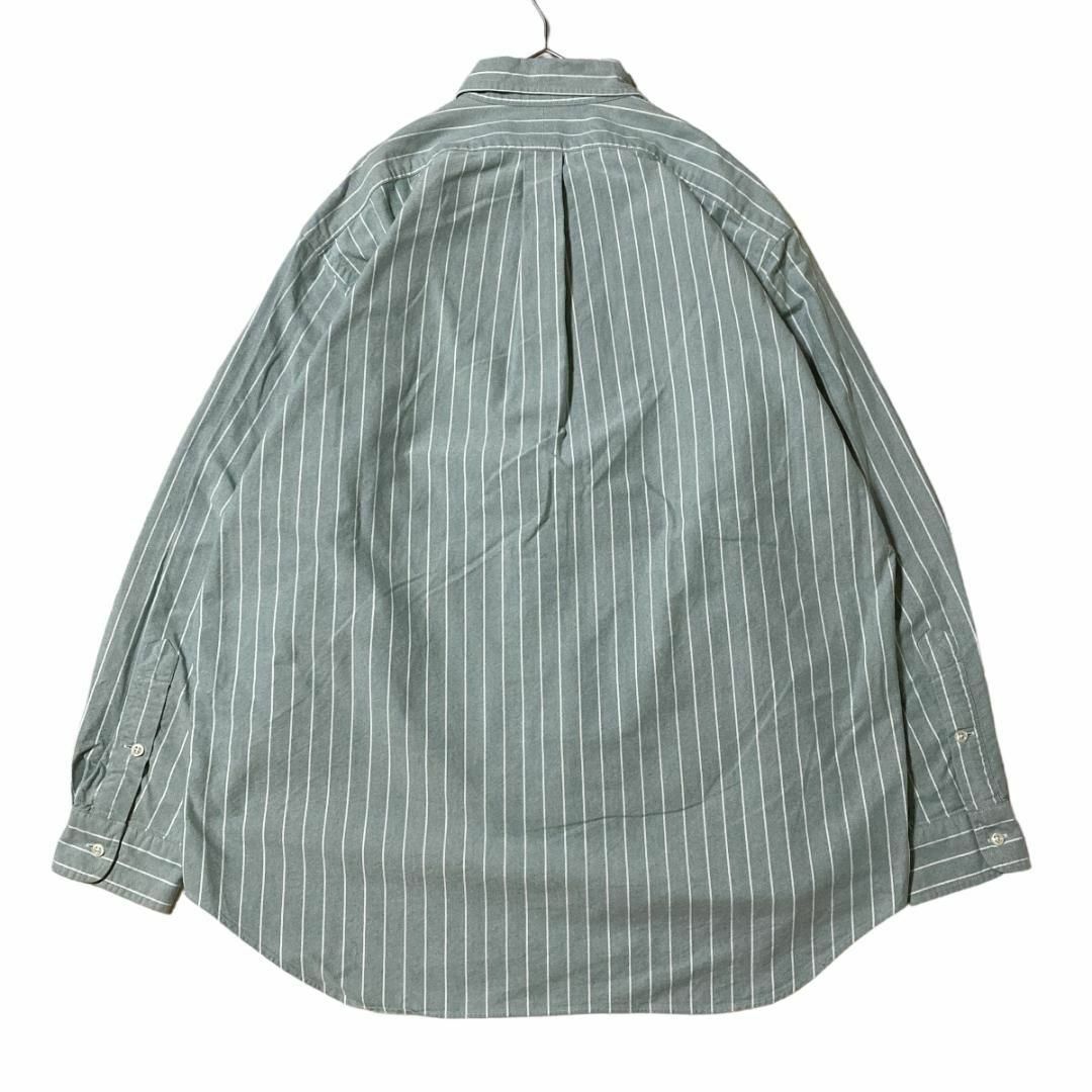 Ralph Lauren(ラルフローレン)のラルフローレン BD長袖シャツ 緑白ストライプ ポニー刺繍 b14① メンズのトップス(シャツ)の商品写真