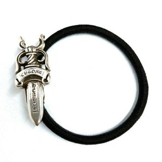 クロムハーツ(Chrome Hearts)の★Chrome Hearts クロムハーツ HAIRBAND ダガーボタンヘアゴム シルバーコンチョ シルバー×ブラック(その他)