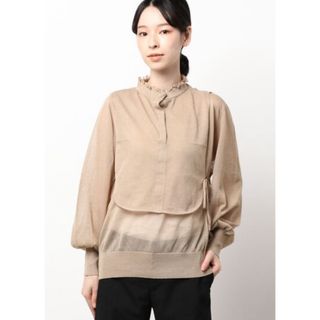 アメリヴィンテージ(Ameri VINTAGE)のAPRON LAYERED SHEER KNIT レイヤードニット　AMERI(ニット/セーター)