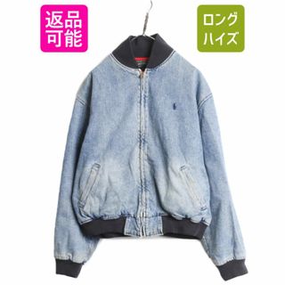 ラルフローレン(Ralph Lauren)の80s USA製 ポロカントリー ラルフローレン フルジップ デニム ジャケット メンズ L / ヴィンテージ タンカース タイプ フライト ボンバー(Gジャン/デニムジャケット)