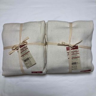 ムジルシリョウヒン(MUJI (無印良品))の無印良品　プリーツカーテン　100×105cm　2枚　生成　日本製(カーテン)