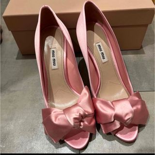 ミュウミュウ(miumiu)のmiu miu ハイヒール リボンパンプス♦︎38.5(ハイヒール/パンプス)