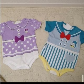 ディズニー(Disney)の新品 子供服 半袖ロンパース ディズニー デイジー ドナルド 80(ロンパース)