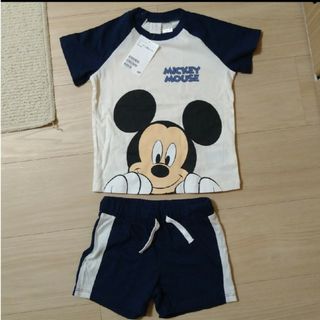 ディズニー(Disney)の新品 子供服 半袖 ディズニー ミッキー 上下セット 80(Ｔシャツ)