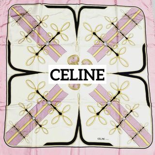 セリーヌ(celine)の★CELINE★ スカーフ 大判 ロープ 装飾 ピンク(バンダナ/スカーフ)