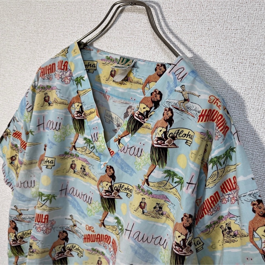 【アロハ】シャツ　総柄　ハワイ　フラダンス　花柄　サーフィン　ボタニカルF9 メンズのトップス(その他)の商品写真