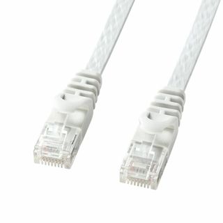 【色: ホワイト】サンワサプライ LANケーブル モデム用 CAT6 フラットタ(PC周辺機器)