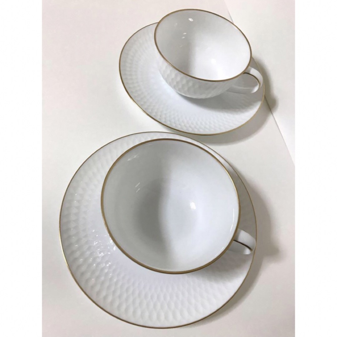 Noritake(ノリタケ)のノリタケ　ダイヤモンドコレクション　カップ&ソーサーペアセット　可愛い洋食器 インテリア/住まい/日用品のキッチン/食器(食器)の商品写真