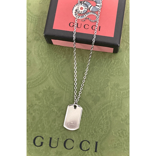 Gucci - グッチ ミニドッグタグ/プレート ネックレス/ペンダント(チェーン50cm)
