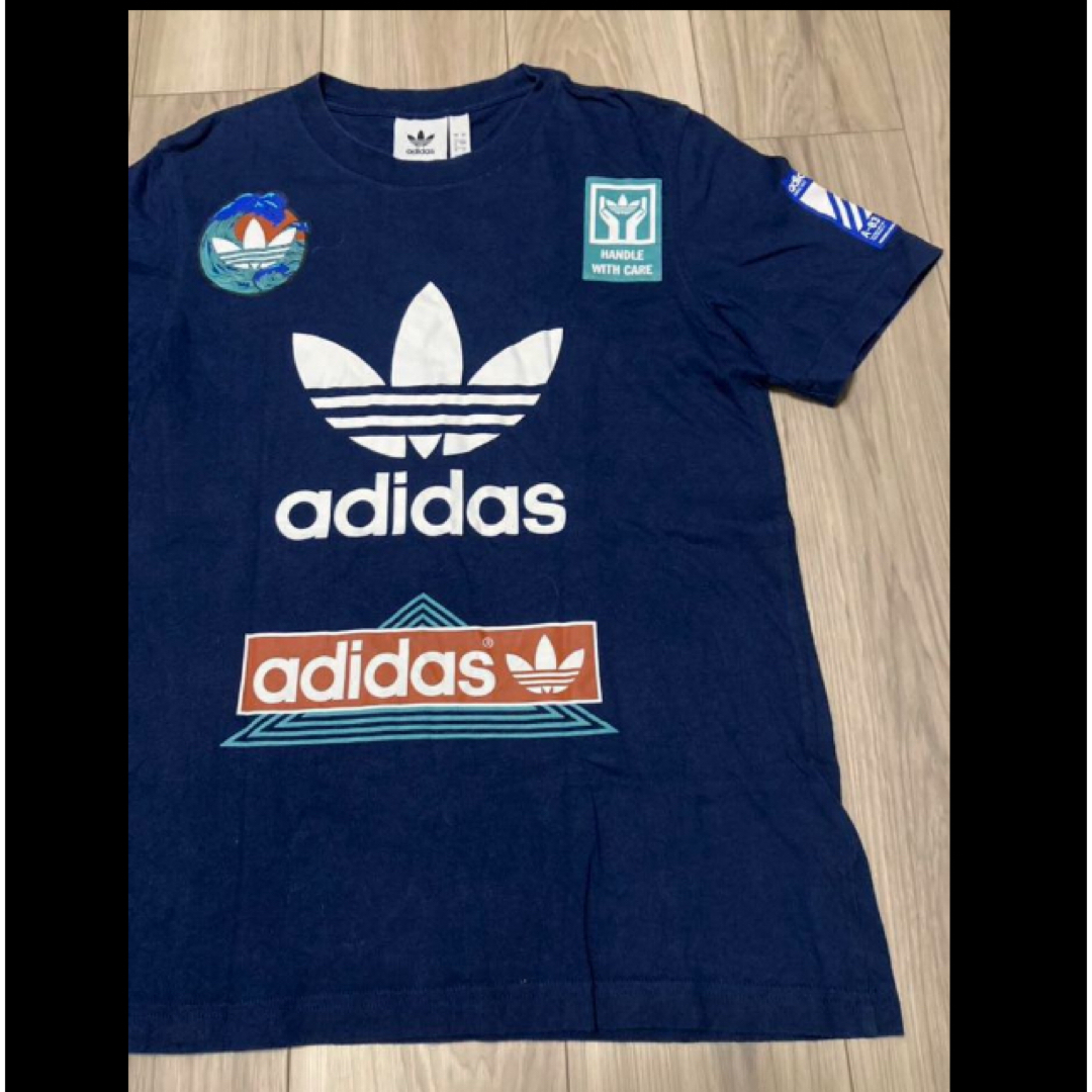 adidas(アディダス)のadidasネイビーＡ-03コットンT メンズのトップス(Tシャツ/カットソー(半袖/袖なし))の商品写真