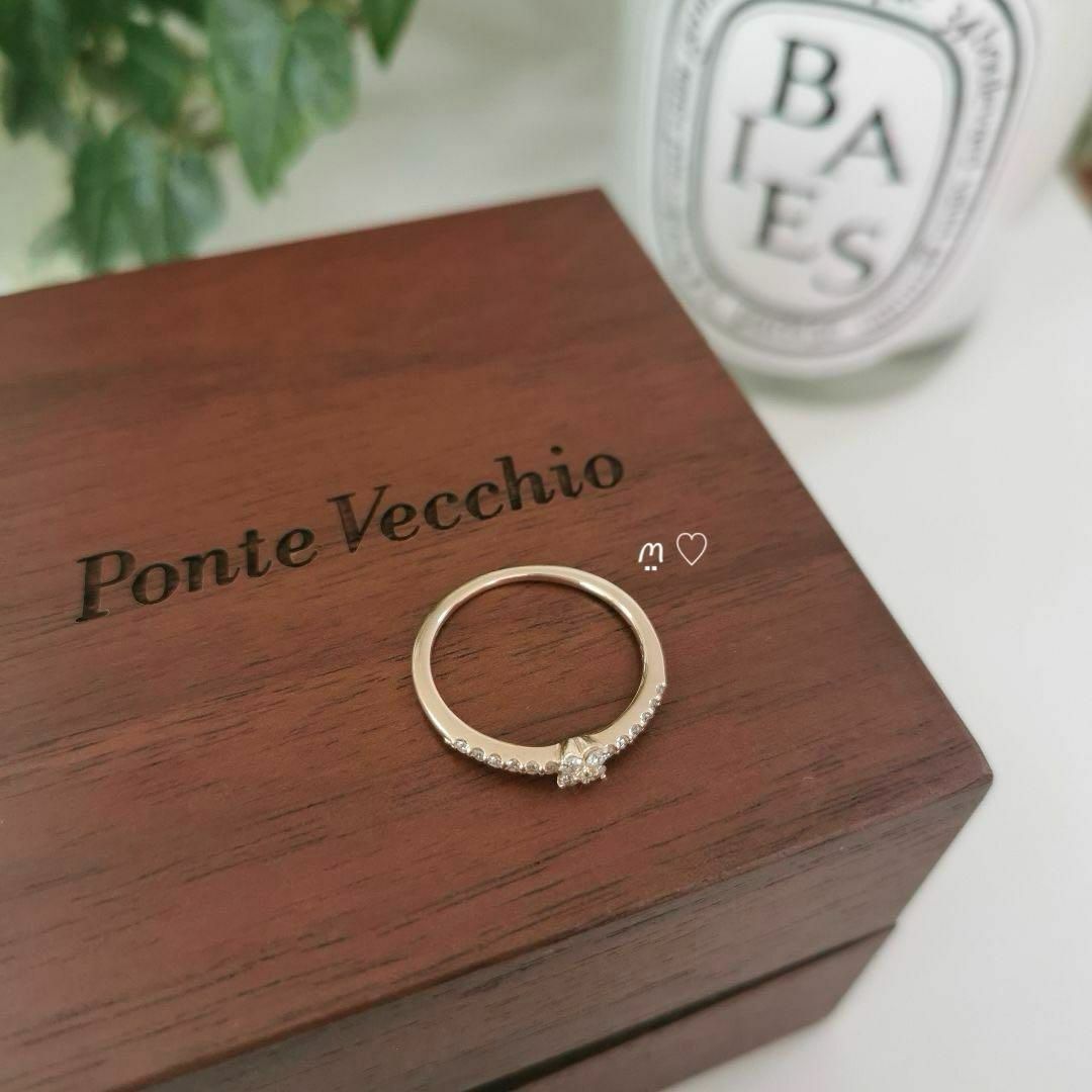 PonteVecchio(ポンテヴェキオ)のポンテヴェキオ　フラワーダイヤモンドハーフエタニティリング　11号　Ꮶ18 レディースのアクセサリー(リング(指輪))の商品写真