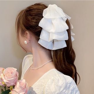 ♡数量限定♡ヘアアクセ ブラック バナナクリップ リボン 冠婚葬祭 大きめ(バレッタ/ヘアクリップ)