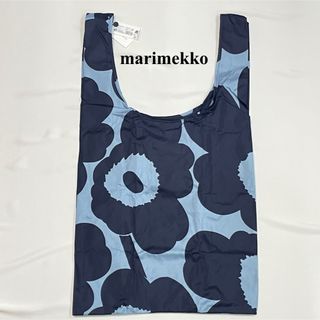 マリメッコ(marimekko)の☆marimekko☆Unikko スマートバッグ☆ダークネイビー×ライトブルー(エコバッグ)