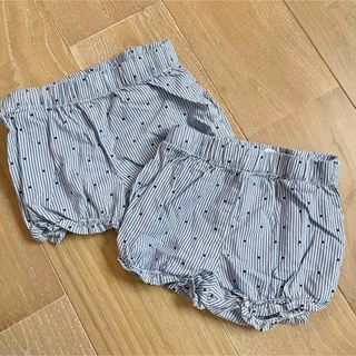 エイチアンドエム(H&M)のH&M Baby 70 かぼちゃパンツ ハーフパンツ 双子 2着セット(パンツ)