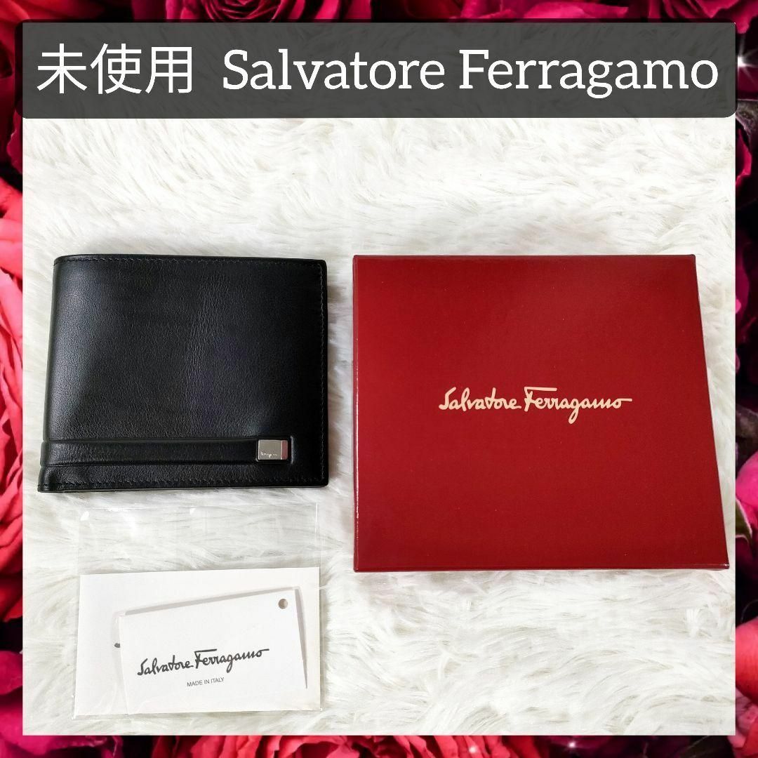 Salvatore Ferragamo(サルヴァトーレフェラガモ)の未使用 サルヴァトーレフェラガモ 二つ折り 財布 IR-663046 レザー メンズのファッション小物(折り財布)の商品写真