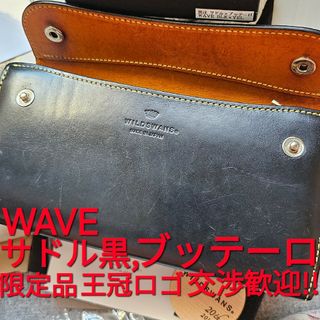 限定 ワイルドスワンズ WAVE ブッテーロ サドル ブラック ウエイブ 黒(長財布)