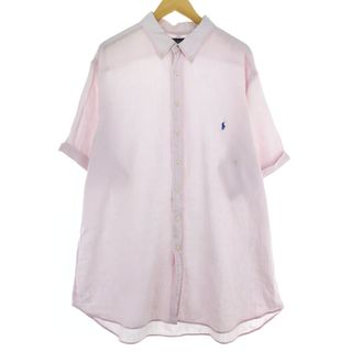 ラルフローレン(Ralph Lauren)の古着 ラルフローレン Ralph Lauren POLO by Ralph Lauren CLASSIC FIT 半袖 リネン ボタンダウンシャツ メンズXXL /eaa444645(シャツ)