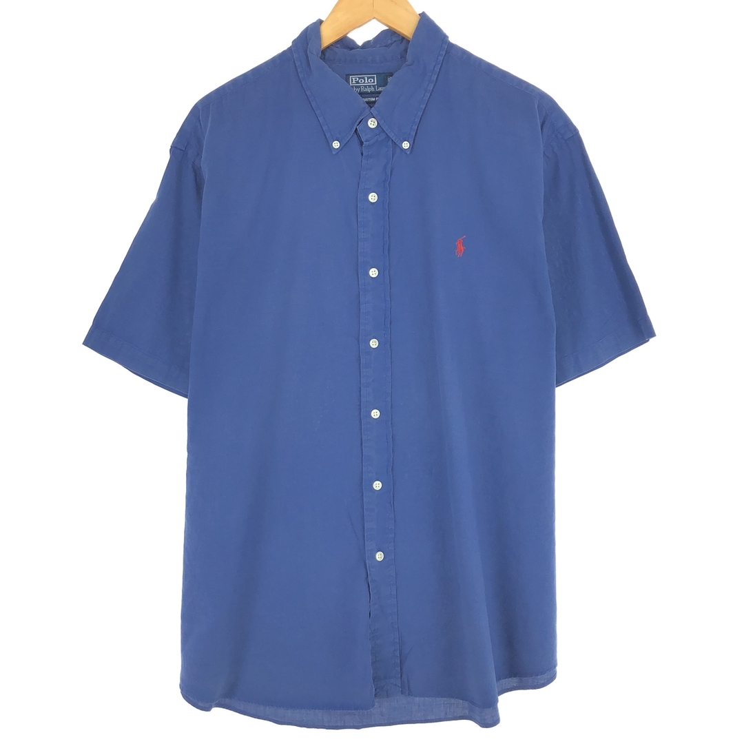 Ralph Lauren(ラルフローレン)の古着 ラルフローレン Ralph Lauren POLO by Ralph Lauren CUSTOM FIT 半袖 リネン×コットン ボタンダウンシャツ メンズXXL /eaa444648 メンズのトップス(シャツ)の商品写真