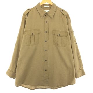 古着 ORVIS リネン ミリタリーシャツ メンズXL /eaa444665(シャツ)