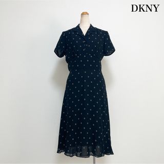 ダナキャランニューヨーク(DKNY)のDKNY 開襟ワンピース 黒 春夏 美シルエット♡(ロングワンピース/マキシワンピース)