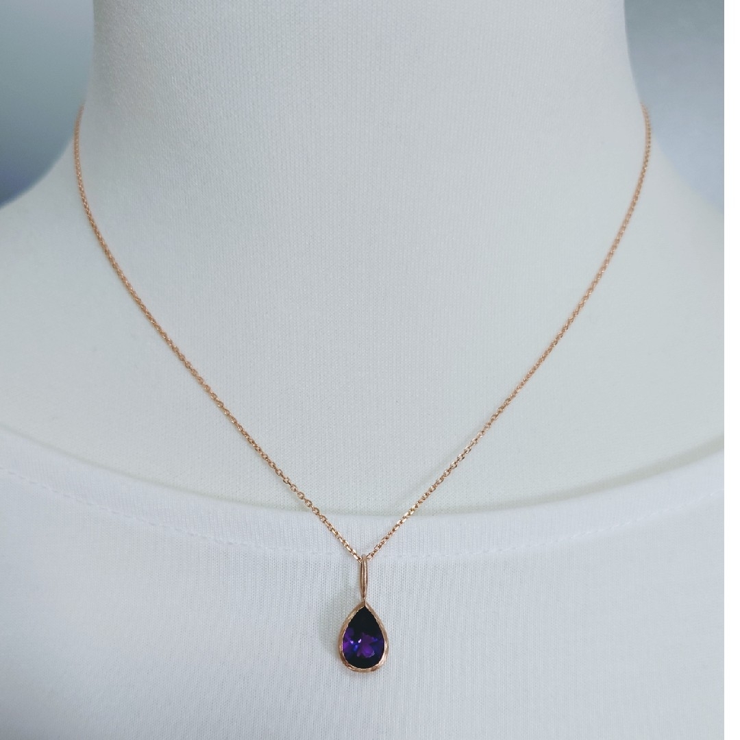 BIZOUX K18PGアメジストペンダント ネックレストップ ビズー BIZOUX K18PGアメジストペンダント ネックレストップ ビズー