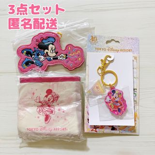 ディズニー(Disney)のミニーマウス パルパルーザ ワッペンバッジ 40周年 エコバッグ キーチェーン(キャラクターグッズ)