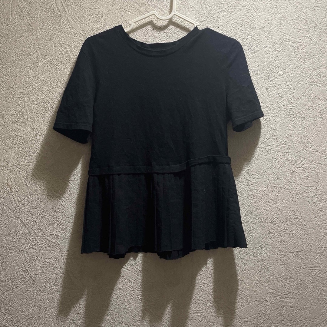 ZARA(ザラ)のzara トップTシャツ　ブラック レディースのトップス(Tシャツ(半袖/袖なし))の商品写真