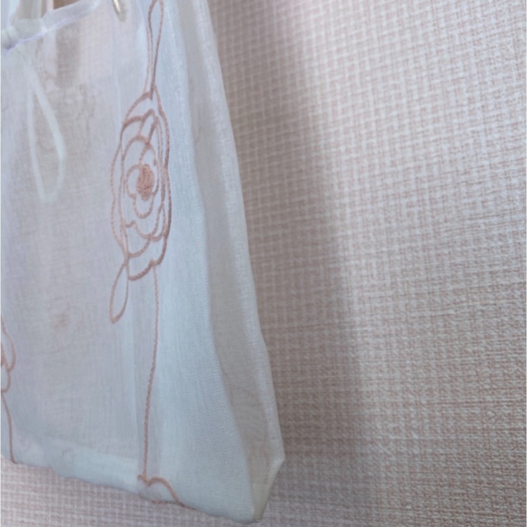 ⭐︎B-9刺繍シースルーエコバッグ　1枚　コンビニバッグ　オーガンジートート レディースのバッグ(エコバッグ)の商品写真