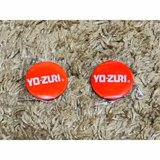 2 非売品 YO-ZURI ヨーズリ 缶バッチ 2個セット レッド 直径32mm(その他)