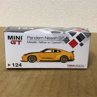 ミニGT 124　パンデム ニッサン GT-R　メタリックイエロー × カーボン(ミニカー)