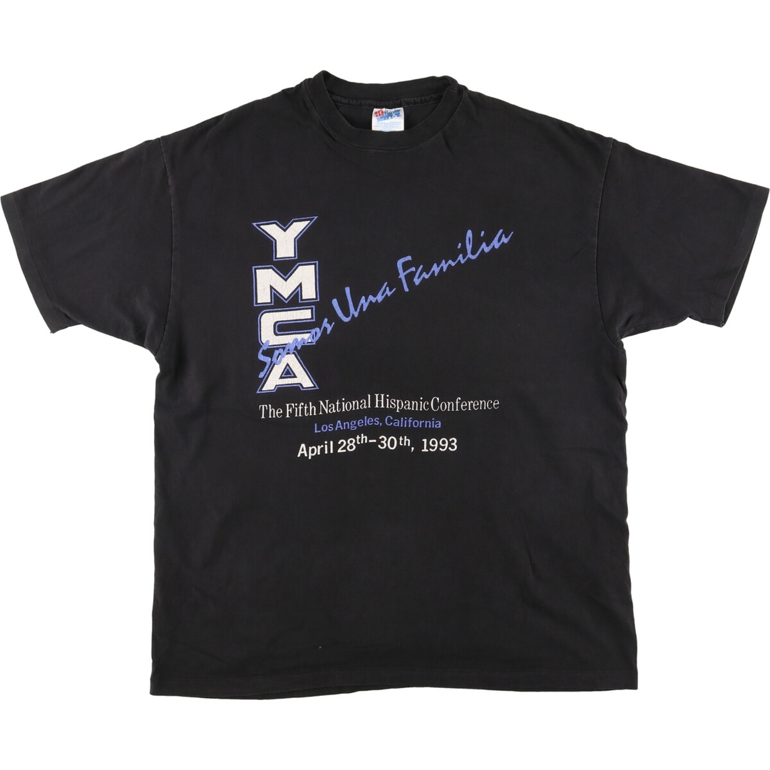 Hanes(ヘインズ)の古着 90年代 ヘインズ Hanes BEEFY-T YMCA プリントTシャツ USA製 メンズXL ヴィンテージ /eaa438820 メンズのトップス(Tシャツ/カットソー(半袖/袖なし))の商品写真