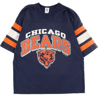 古着 90年代 LOGO7 NFL CHICAGO BEARS シカゴベアーズ フットボール五分袖Tシャツ USA製 メンズL ヴィンテージ /eaa440563(Tシャツ/カットソー(半袖/袖なし))