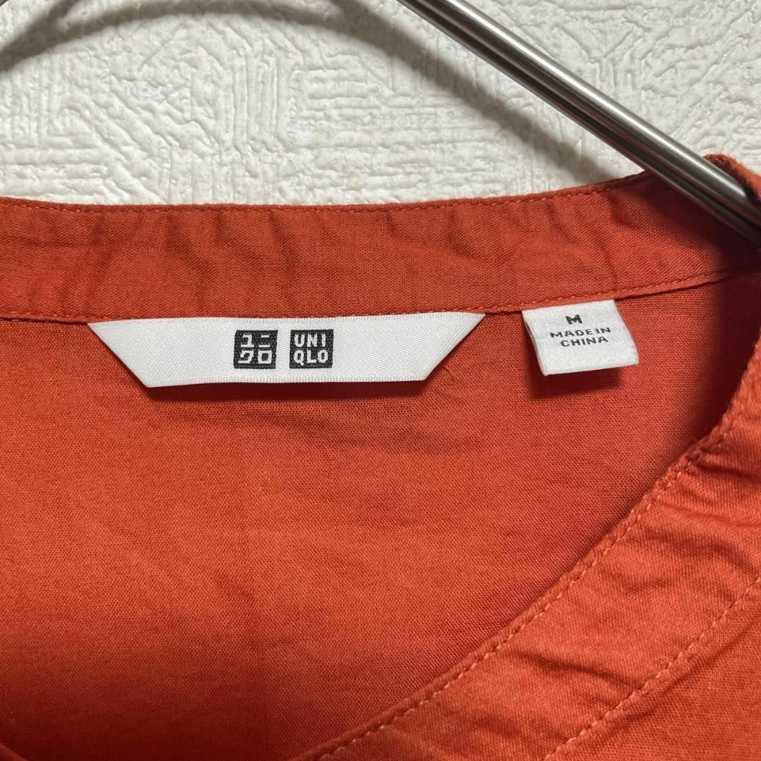 UNIQLO(ユニクロ)のユニクロ コットンギャザーブラウス Mサイズ　オレンジ ♫ レディースのトップス(シャツ/ブラウス(長袖/七分))の商品写真