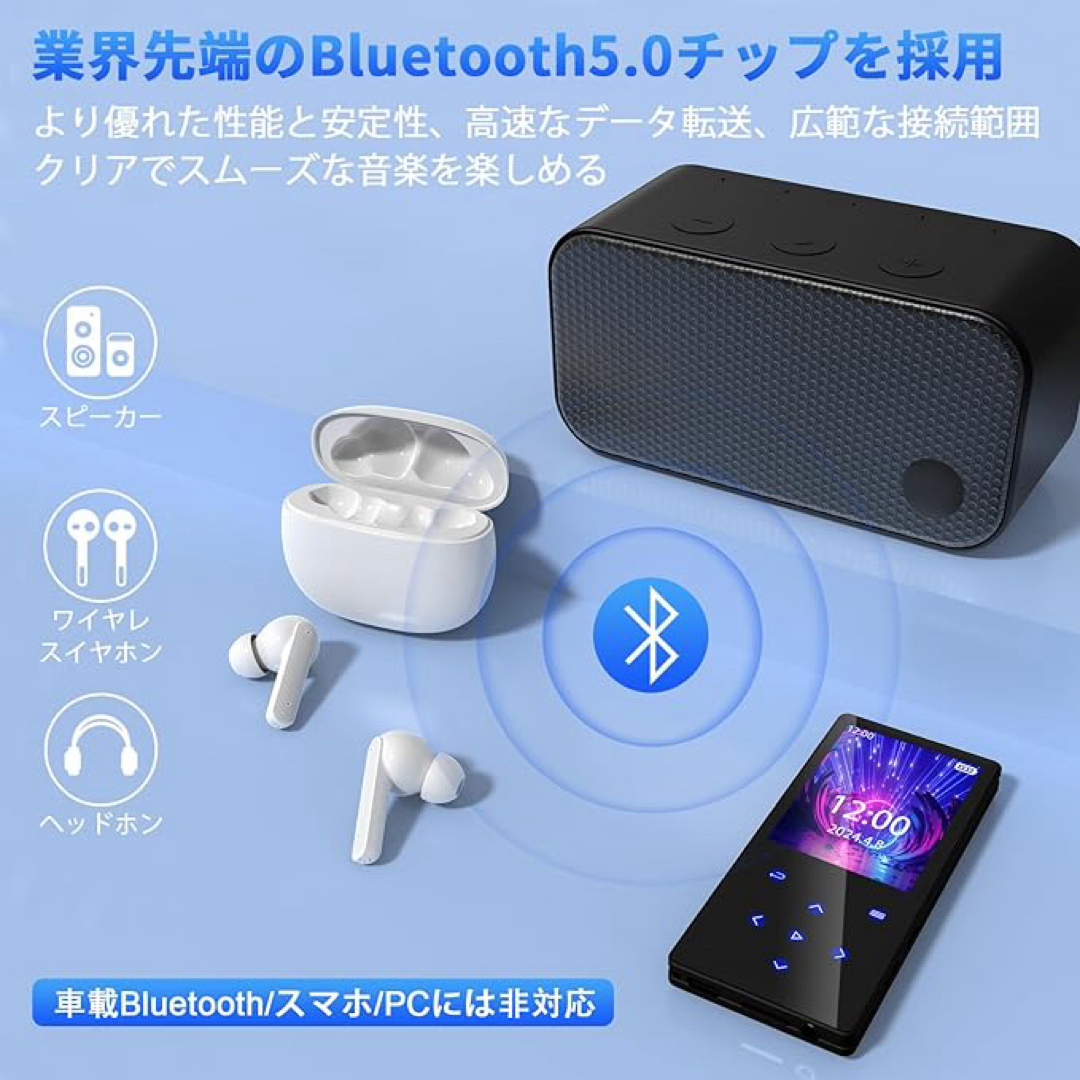 新品 MP3プレーヤー 32GB内蔵 Bluetooth5.0 FMラジオ スマホ/家電/カメラのオーディオ機器(ポータブルプレーヤー)の商品写真