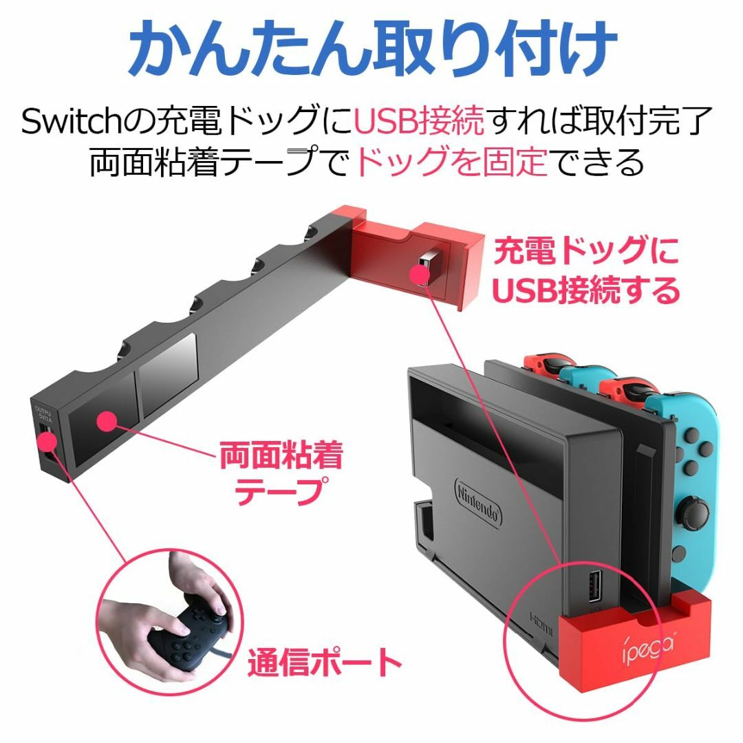 【色: ブラック】USK STORE スイッチ コントローラー 充電器 充電スタ エンタメ/ホビーのゲームソフト/ゲーム機本体(その他)の商品写真