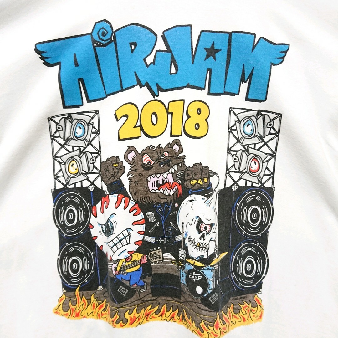 MISHKA(ミシカ)の希少 ミシカ エアジャム コラボ フロント プリント ホワイト 半袖 Tシャツ メンズのトップス(Tシャツ/カットソー(半袖/袖なし))の商品写真