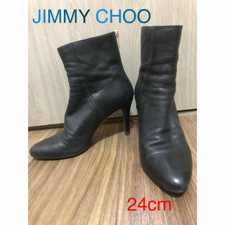 JIMMY CHOO - JIMMY CHOO ブラック× レザー ショートブーツ