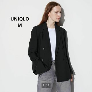 ユニクロ(UNIQLO)のUNIQLOブラックダブルジャケット(テーラードジャケット)