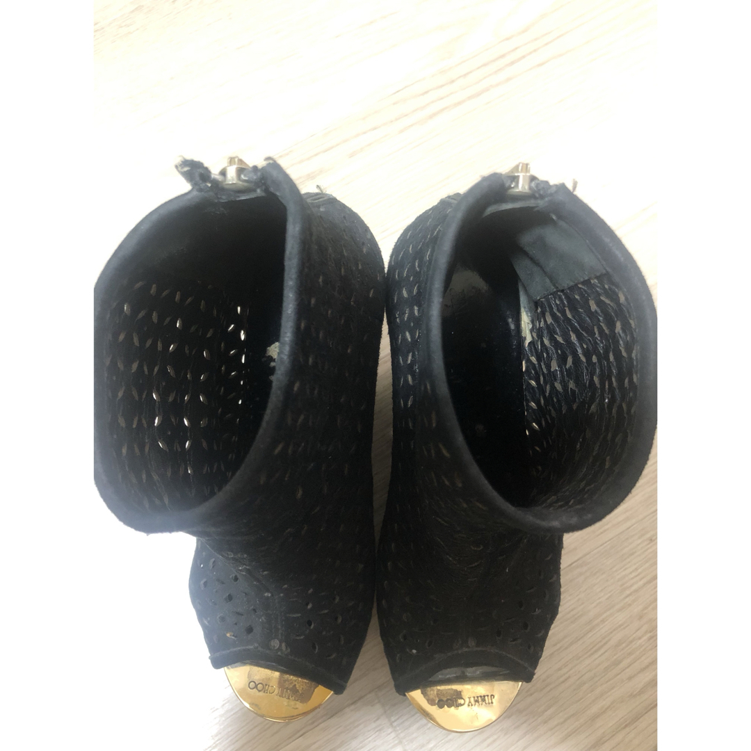 JIMMY CHOO(ジミーチュウ)のJIMMY CHOO ブラック× メッシュウェッジソール サンダル レディースの靴/シューズ(サンダル)の商品写真