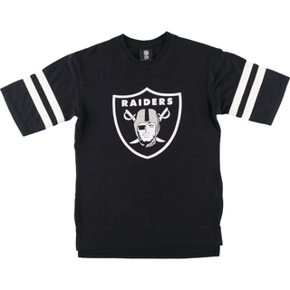 古着 NFL LOS ANGELES RAIDERS ロサンゼルスレイダーズ フットボール五分袖Tシャツ メンズL /eaa432323(Tシャツ/カットソー(半袖/袖なし))