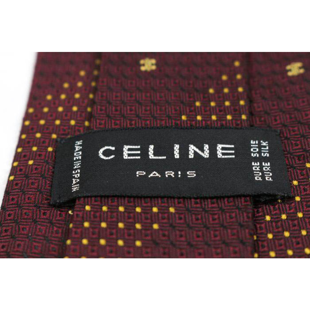 celine(セリーヌ)のセリーヌ ブランド ネクタイ マカダム ストライプ柄 ドット シルク スペイン製 PO  メンズ ブラウン CELINE メンズのファッション小物(ネクタイ)の商品写真
